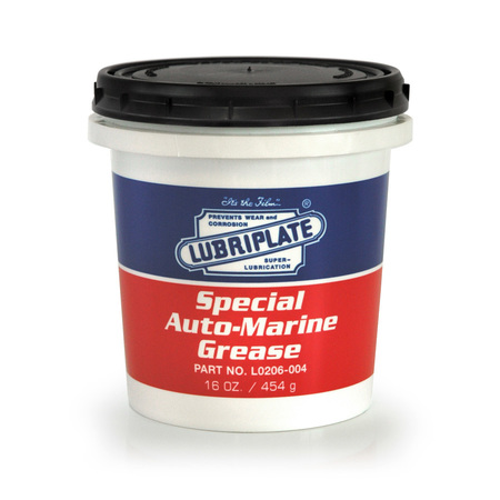 LUBRIPLATE Sp. Auto/Marine Gr., 12/16 Oz Tubs, Tacky, Verysalt Water Resistant White Lithium Grease L0206-004